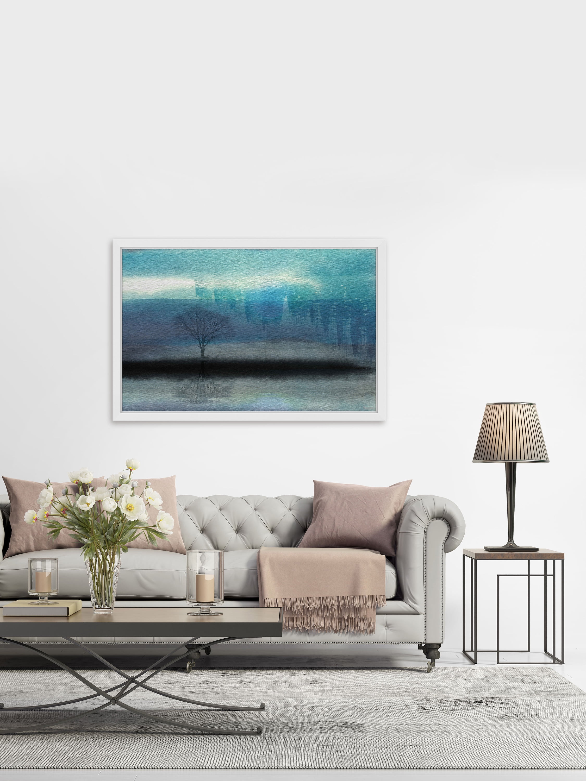 "Mystic Teal" Framed Painting Print