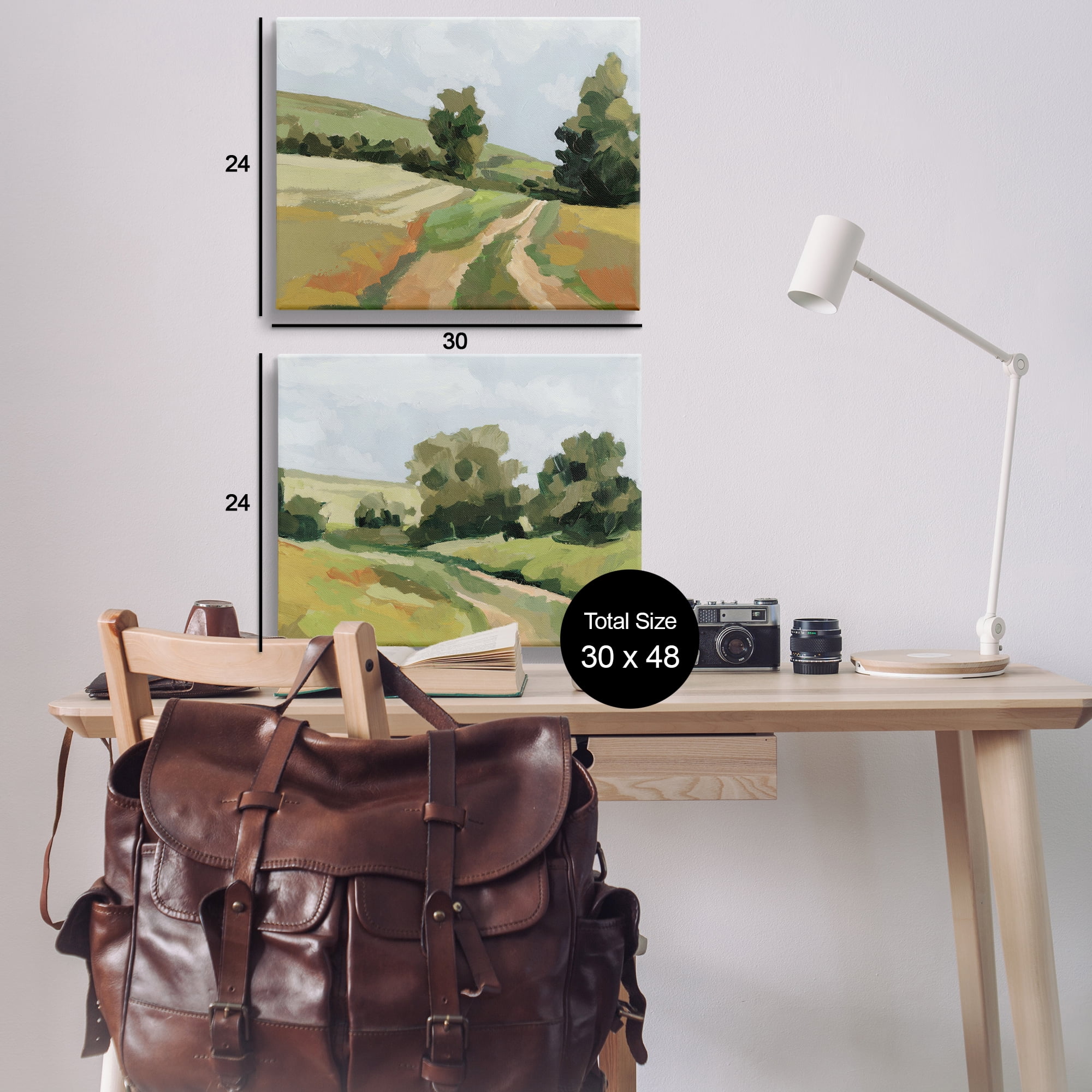 Stupell Industries Abstract Country Road Landscape Landscape & Nature Painting Wrapped Canvas Art Print Wall Art, 30 x 24, Set of 2