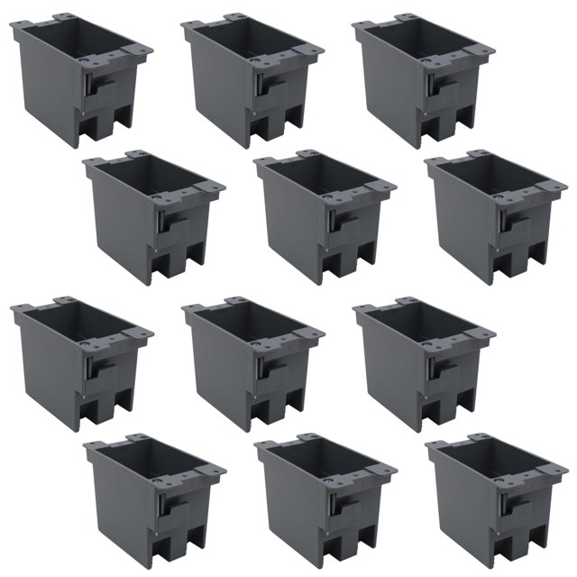 Caja de enchufe eléctrico, 1 banda, PVC, 14 pulgadas cúbicas, paquete de 12 unidades, YQSIYU