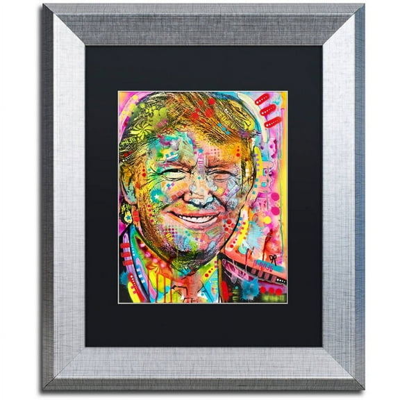 Trademark Fine Art "Trump" Canvas Art by Dean Russo, Black Matte, Silver Frame