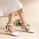 thumbnail image 3 of Zapatos de Vestir para Niña DREAM PAIRS con Tacón Alto y Correa al Tobillo Blanco, 3 of 6