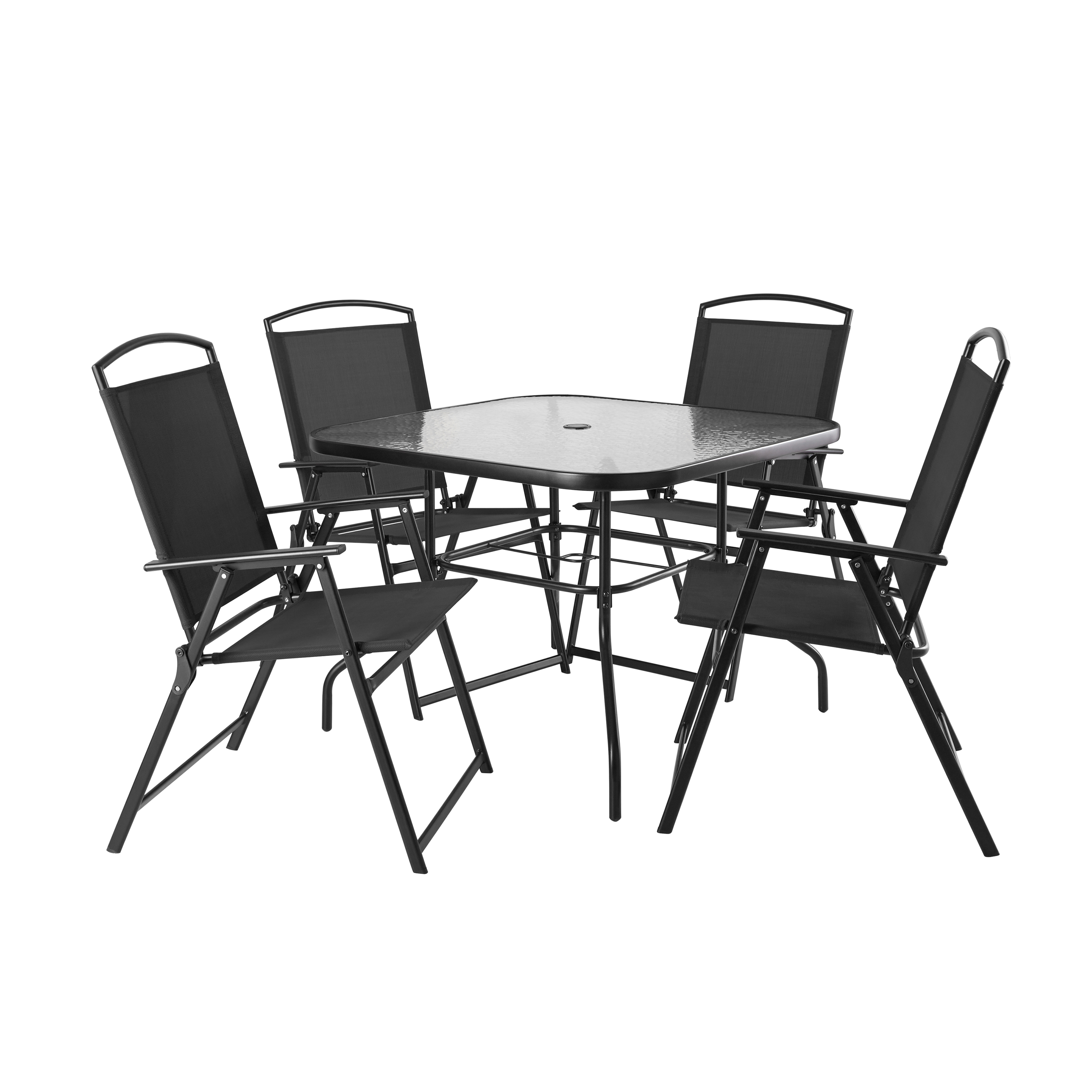 Mainstays Heritage Park Outdoor Patio 5 Piece Dining Set, 4 person seating, Black - image 2 of 10