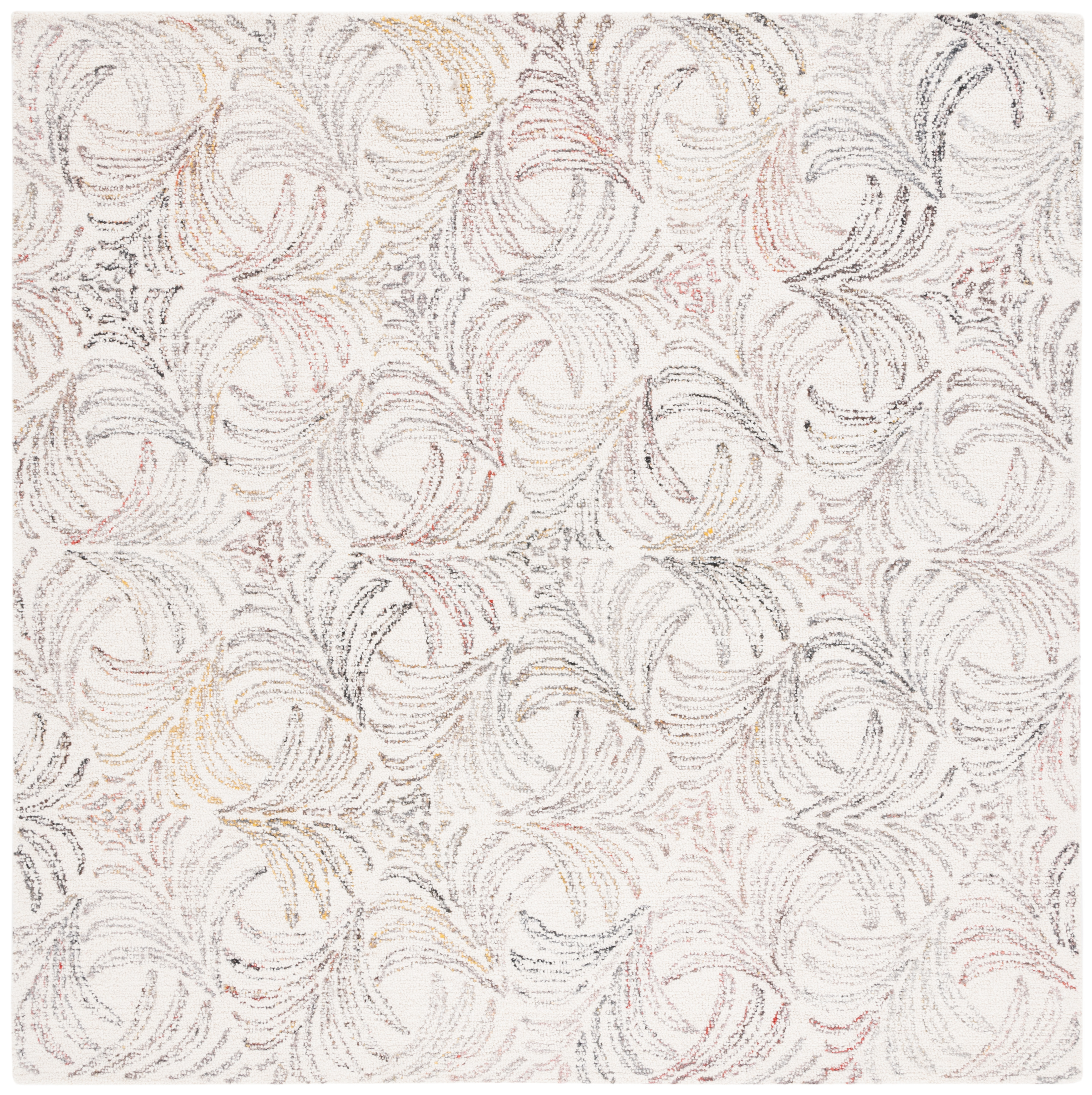 Safavieh Jardin Thaddeus Leaves Area Rug, Ivory/Red, 6' x 6' Square