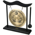 thumbnail image 3 of Vintage Brass Gong with Stand & Mallet - Feng Shui Desktop Decor, 3 of 5