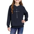 thumbnail image 6 of Fesfesfes Valentines Day Heart Print Hooded Pullover Long Sleeve Sweatshirt for Kids Boys Girls Casual Zip Up Hoodie with Pockets Cozy Fleece Tops for Children(Navy#1,13 Years), 6 of 8