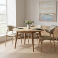 thumbnail image 4 of Juego de 2 Sillas de Modernos, Respaldo Curvado de Piel Sintética, Asiento Acolchado Grueso, Base de Madera para Comedor, Oficina, Escritorio, Recámara y Sala, 4 of 6