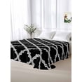 thumbnail image 5 of Modern Black Geometric King Size Flat Sheet, Wrinkleproof & Fadeproof Cooling Flat Bed Sheet Only, Abstract Art Morocco Aesthetic Breathable Soft Bedding Top Sheets 105 x 98 Inches, 5 of 8