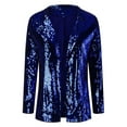 thumbnail image 3 of Baberdicy Women Sequins Blazers for Women Sequin Jacket Casual Long Sleeve Glitter Party Shiny Lapel Rave Outerwear Coat Blue Blue Acrylic, 3 of 5