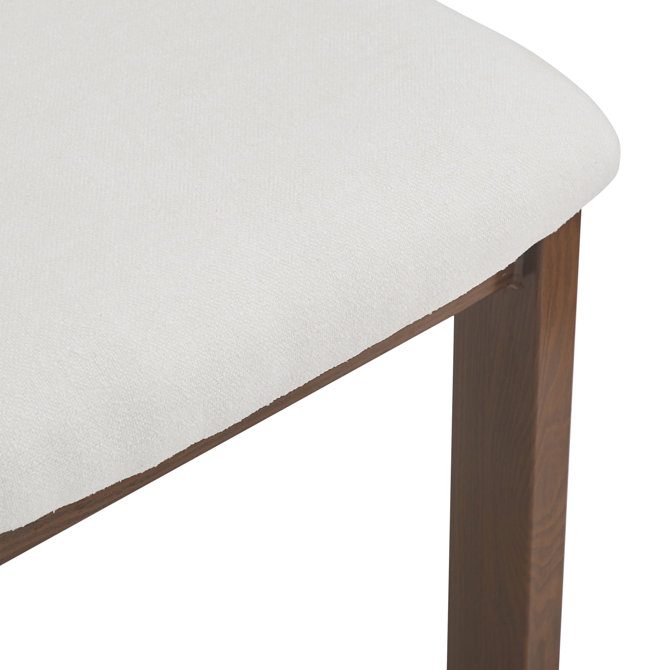Simplicity Armless Dining Chairs with U-Shaped Seats & Metal Legs, White+Dark Brown, Set of 2