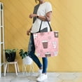 thumbnail image 4 of FORMRS Womens Canvas Tote Bag with Zipper Inner Pocket Shoulder Handbag, Brown Hand Drawn Cups, 4 of 7