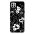 thumbnail image 1 of MUNDAZE Motorola One 5G Line Drawing Art White Floral Flowers Shockproof Clear Hybrid Protective Phone Case Cover, 1 of 5