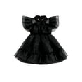 thumbnail image 1 of SUNSIOM Robe Décontractée d'Halloween pour Filles Manches Volantes Noires Col Rabattu Robe en Tulle Ligne A, 1 of 8