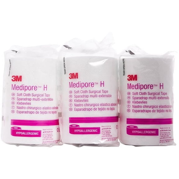 Medipore Hypoallergenic Medical Tape 4" x 10 Yds 3 Rolls | Micropore First Aid Tape | H Soft Cloth Surgical Tape for Wounds | Surgical Tape Sensitive Skin | Bandage Tape Roll | Medical Adhesive Tape