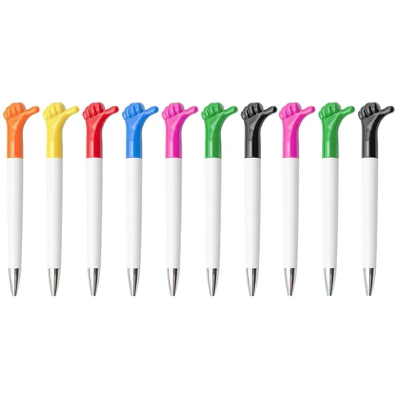 10 Pcs Ballpoint Pens, Funny Thumbs Up Pens Novelty Ballpoint Pens Set Stationery Gift for Student Teacher Office Supplies