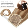 thumbnail image 5 of Benehair Ponytail Extension Human Hair Blonde Wrap Around Ponytail Remy Human Hair Ponytail Clip in Extensions One Piece Ash Blonde Highlighted With Bleach Blonde 16" 80G, 5 of 12