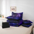 thumbnail image 6 of Manfei Wild Wolf 7 Pieces Full Size Bedding Sets,Dreamy Stars Sky Full Size Bed in a Bag,Purple,Black Reversible, 6 of 7