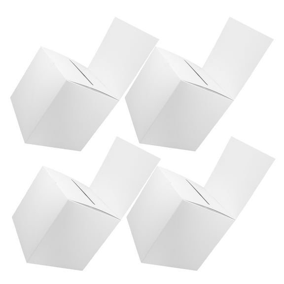 4pcs White Paper Storage Box for Voting Raffle Tickets and Ball Box