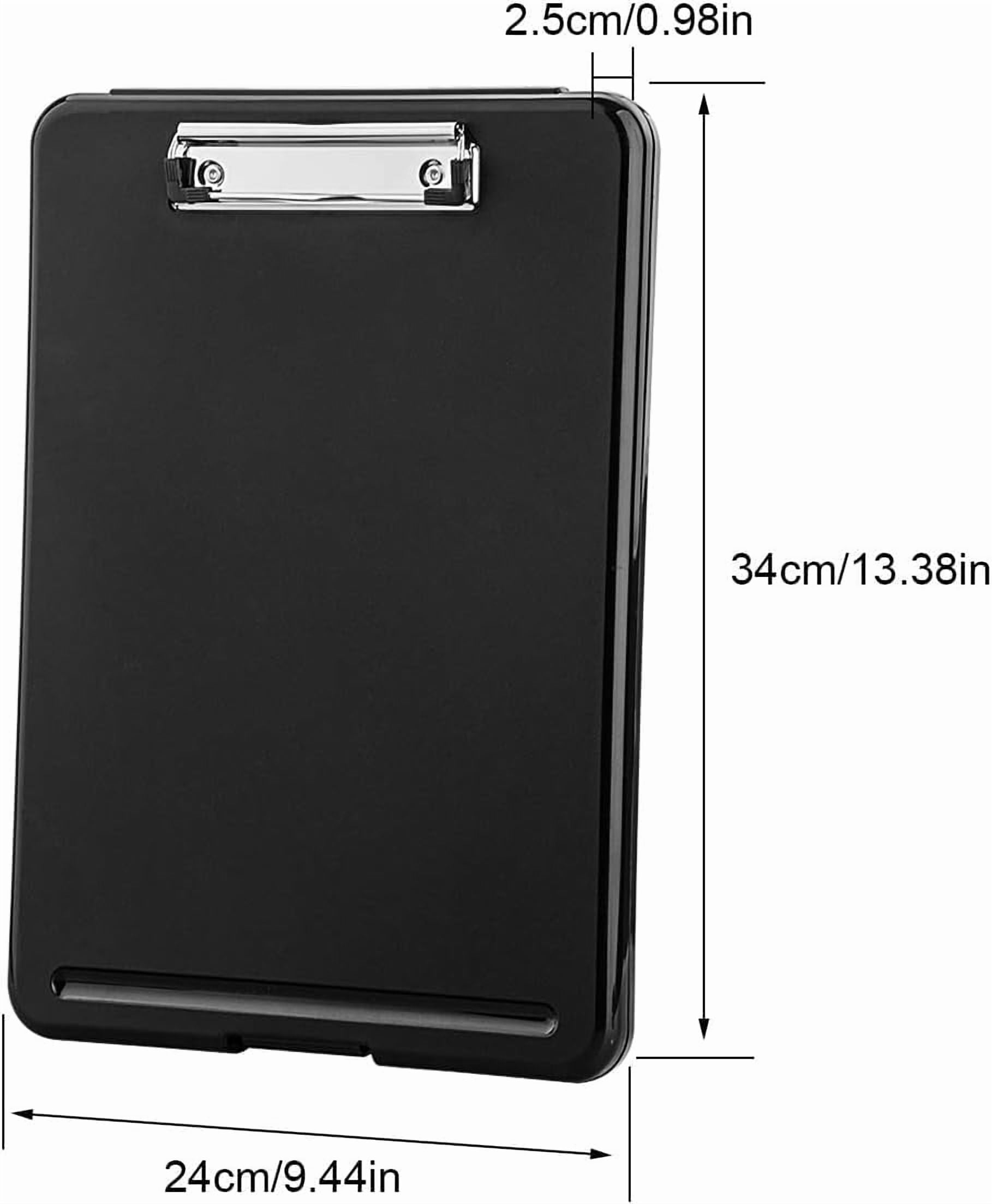 Plastic A4 Form Storage Box Case  Clipboard Bulk Set Suitable For School Utility Industrial Office Personnel Black 12 Pack