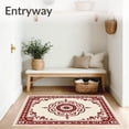 thumbnail image 3 of ODIKA 8'x10' Machine Washable Non-Slip Area Rug, Classic Medallion Scrollwork with Elegant Floral Ornaments High Traffic Rug, Beige, 661640, 3 of 7