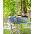 thumbnail image 3 of nqOlkjepod Vintage Nautical Coastal Outdoor Tablecloth with Umbrella Hole & Zipper, Summer Bird Ocean Wave Round Table Cover 54 Inch, Dining Waterproof Table Cloth Protector for Patio/Party/Picnic, 3 of 7