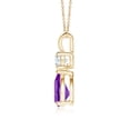 thumbnail image 2 of ANGARA Natural Pear-Shaped 1 ct Amethyst V-Bale Pendant in 14K Yellow Gold for Women (Size-8x6mm) | February Birthstone, Birthday, Anniversary, Jewelry Gift for Women | Natural Amethyst Necklace, 2 of 9