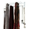 Evelots Tie & Belt Rack, Wall Mounted Hanger, Holds 27 Items, White