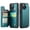 Green, variant on for iPhone 14 Case with Card Holder, Wallet Case for Women Men with RFID Blocking, Durable Leather Kickstand Magnetic Clasp Shockproof Phone Case for iPhone 14