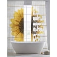 thumbnail image 5 of Yellow Sunflowers Sheer Curtains 108 Inch Length 2 Panels Set Window Treatments, You Are My Sunshine Wood Rustic Rod Pocket Semi Curtains for Living Room/Bedroom/Kitchen Décor, 104"W x 108"L, 5 of 7