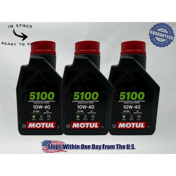 Motul Genuine OEM Motul 5100 4T 10w-40 Semi Synthetic Motorcycle Oil MOT46-3PACK
