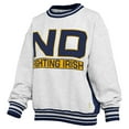 thumbnail image 2 of Women's Pressbox Heather Gray/Navy Notre Dame Fighting Irish Endzone Crewneck Sweatshirt, 2 of 3