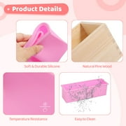 3Pcs 42oz Rectangular Silicone Soap Molds Wooden Box, Flexible Soap Making Mold, Heat Resistant Loaf Mold, Soap Bar Box, Handmade Soap Making Mold DIY Tools