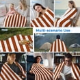 thumbnail image 5 of Burnt Orange Stripe Cooling Blanket, Lightweight Breathable Summer Throw Blanket with Double Sided Cold Effect,Farmhouse Striped Abstract Art Picnic Beach Blankets Bed Sheet for Hot Sleepers 50"x60", 5 of 8
