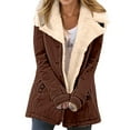 thumbnail image 3 of Jacket Women Long Sleeve Jackets with Hood Autumn Winter Mid Length Casual Outerwear Cozy Comfort Womens Winter Coats Brown S, 3 of 5