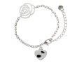 thumbnail image 2 of Delight Jewelry Silvertone Music Note in Heart Silver-tone Flower Link Chain Bracelet, 6.75"+2" Extender, 2 of 4