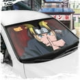 thumbnail image 2 of Naruto Shippuden Officially Licensed Windshield Sun Shade - Car Sun Shade Fits Most Autos, Trucks, SUV, & Van - Akatsuki Naruto Merch & Anime Accessories for Cars - Sunshade Car Windshield - 57 x 27", 2 of 8