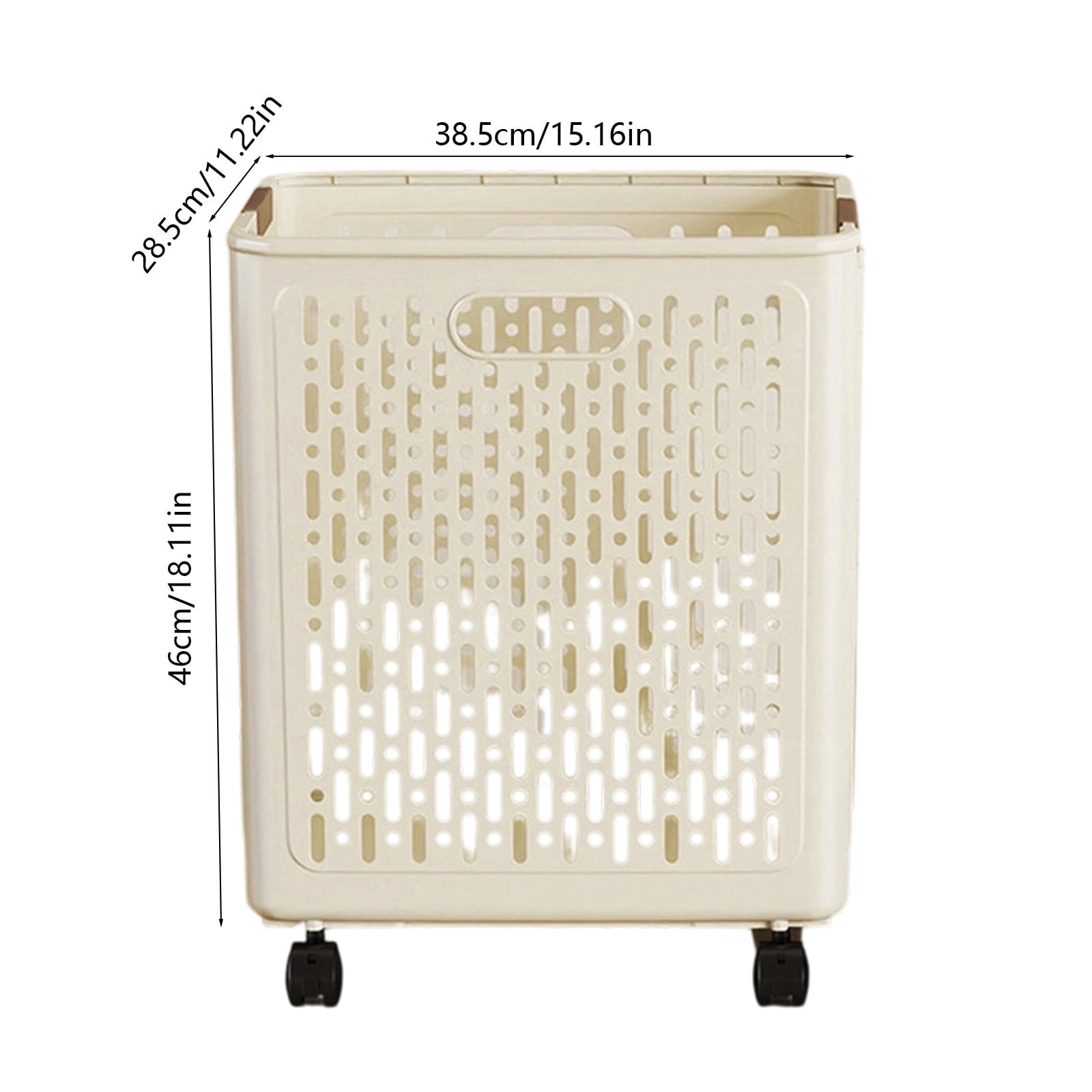 Dmlowu Large Laundry Basket - Foldable Laundry Hamper with Wheels & Handle, Waterproof Clothes Hamper for Bathroom Bedroom Living Room College Dorm, 15x18 inch Storage Hamper