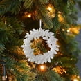 thumbnail image 6 of Luoshdecor White Christmas Hanging Ornaments，Plastic Glitter Bell Pine Snowflakes Wreath Christmas Trees Ornaments for New Year Party Winter Wedding Decor, 6 of 6