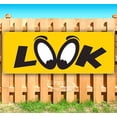 thumbnail image 1 of Look Eyes Black On Yellow 13 oz Vinyl Banner With Metal Grommets, 1 of 4