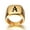 Golden A, variant on Stainless Steel Signet Blank Plain Ring Band High Polished Gold Tone