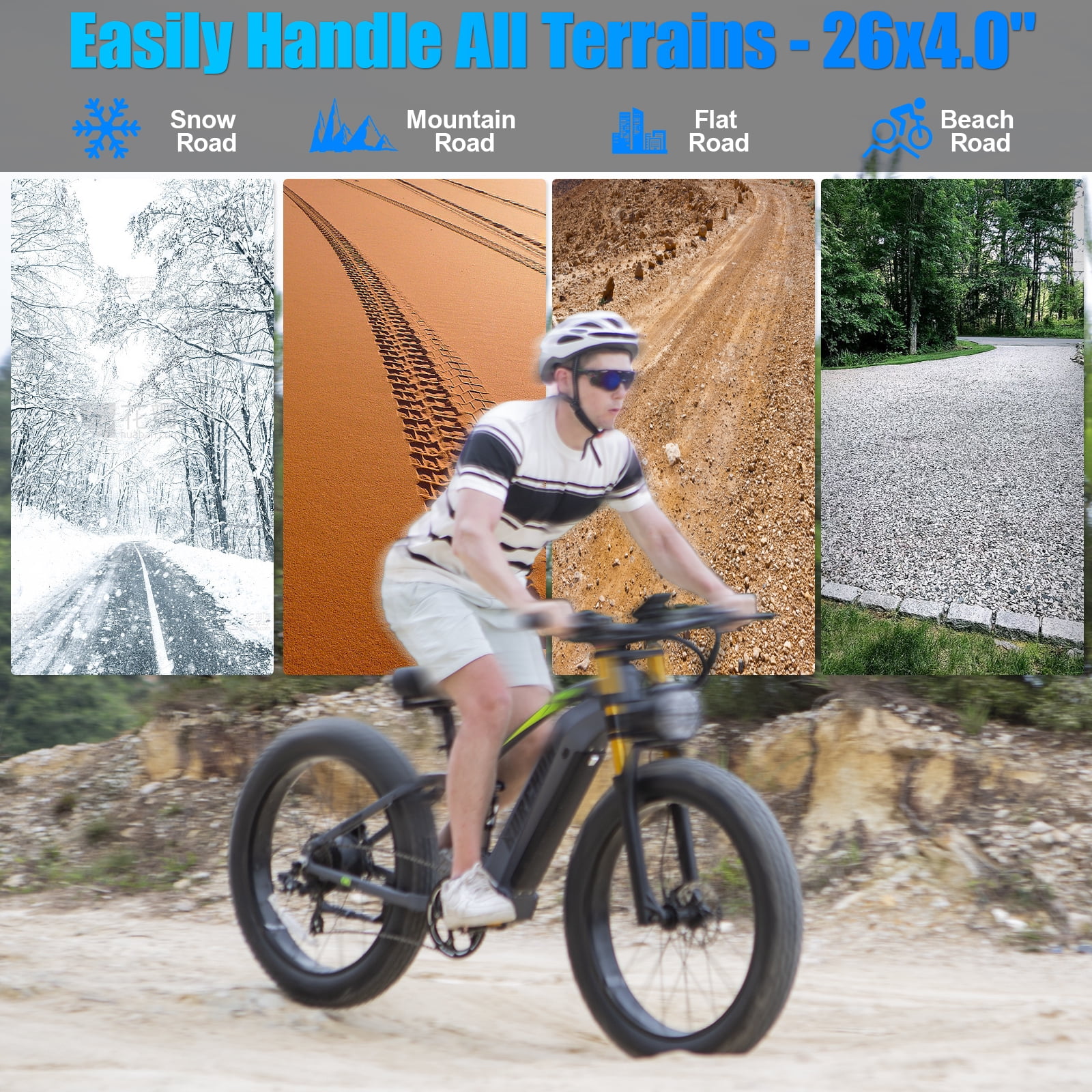 Electric Bike for Adults 26'', 1500W E-Mountain Bike 48V 20Ah UL2849 Removable Battery,Fat Tire Ebike up to 30MPH Off Road Beach Snow Electric Bicycles Full Suspension & Dual Hydraulic Disc Brakes