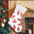 thumbnail image 3 of SKYSONIC Strawberry Christmas Stocking Personalized Large Candy Stocking Hanging Gift Xmas Stockings Decoration for Family Holiday Party Ornaments Decor Fireplace, 3 of 7