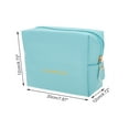 thumbnail image 2 of Unique Bargains 1 Pc Convenient Drawstring Makeup Bag for Vacation Business Travel PU Blue, 2 of 6
