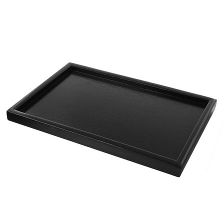 IDEANATEGRATE Rectangular Serving Tray Black Wood For Home Use 1Pcs 11.8x7.9x0.8In