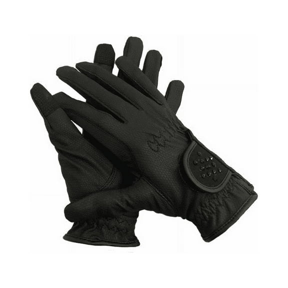 TuffRider Ladies Diamante Crystal Strap Riding Gloves