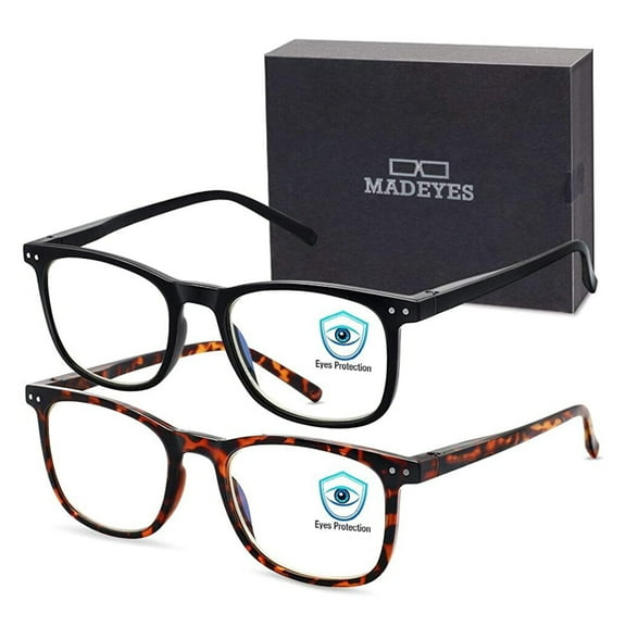 DOMETOUR Blue Light Glasses for Women Men Computer Glasses 2 Pack Blue Light Blocking Reading Glasses