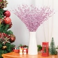 thumbnail image 2 of 12 Pack Artificial Glitter Berry Stem Ornaments, 17in Christmas Decorations Picks Glittery Bead Sticks Branches for Christmas Tree Decor DIY Wreath Crafts Home Decor, Pink, 2 of 6