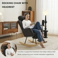 thumbnail image 6 of Nursery Rocking Glider Chair, Teddy Fabric Accent chair with Pillows & Footstool, Mid Century Modern Accent ArmChair Padded Seat with High Backrest for Living Room Offices (Dark Gray), 6 of 8