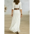 thumbnail image 3 of ZOELNIC Women's Elegant Ruched Maxi Shirt Dress with Belt, Asymmetrical Hem & Long Sleeve, S, 3 of 4