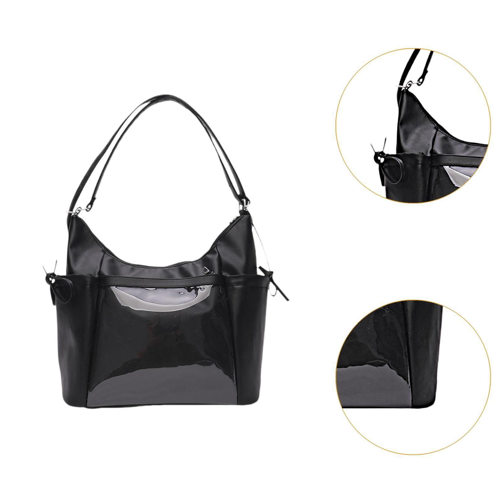 Abbraccia Ita Bag Uniform Bag DIY Multipurpose Transparent Purse Handbag Backpack for Gifts Anime Dolls Display Party Shopping Students Black