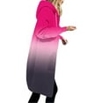 thumbnail image 3 of Olyvenn Womens Gradient Fall Fashion Jacket Tie Dye Long Trench Coat Cotton Fleece Warm Hoodies Jackets Outwear Hot Pink L, 3 of 5